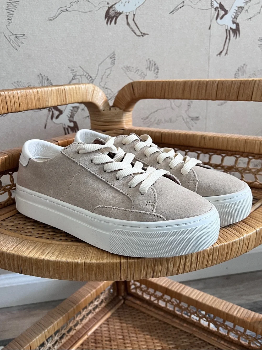 NEW Anthropologie soludos 100% genuine suede platform tennis shoes